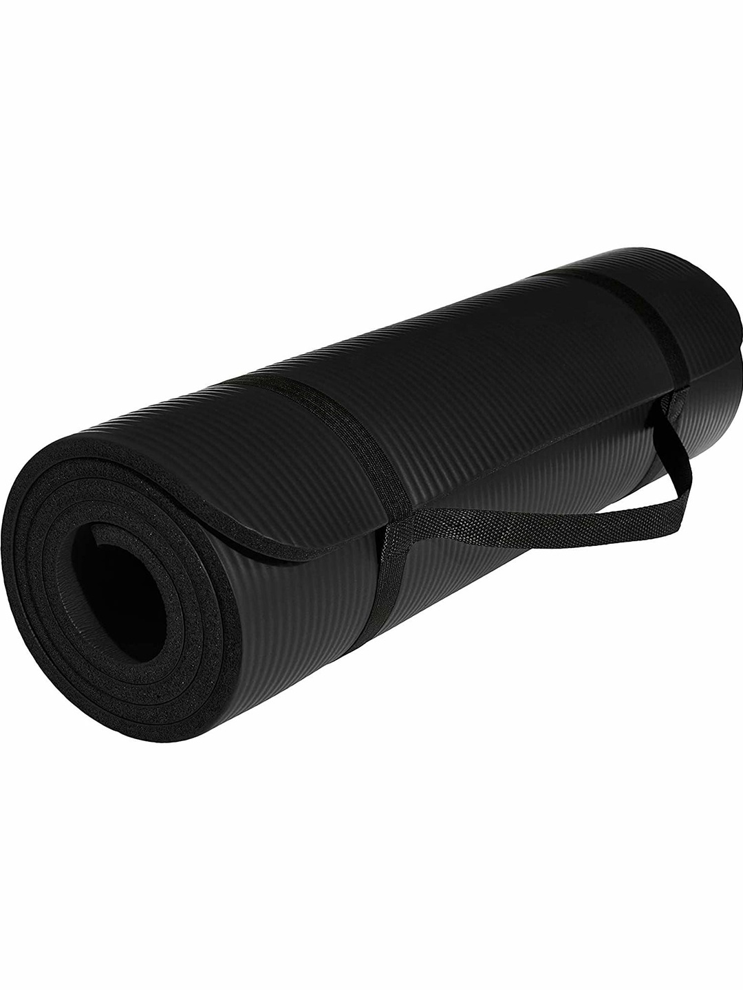 

STRAUSS Rectangle Anti Slip Yoga Mat, Black