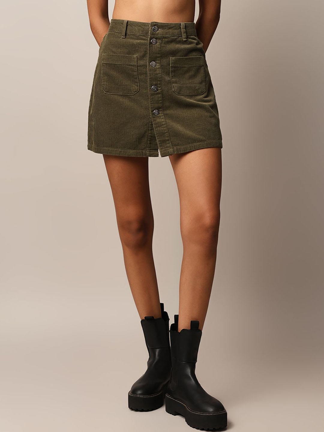 

ONLY Corduroy Mini Skirt, Olive