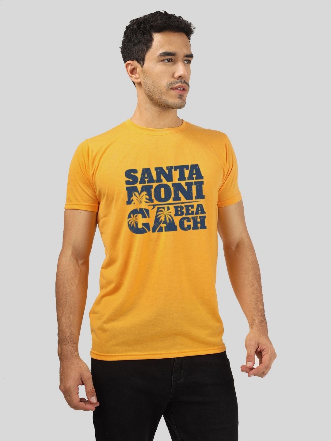 

Greylongg Men Typography Printed Pockets T-shirt, Mustard