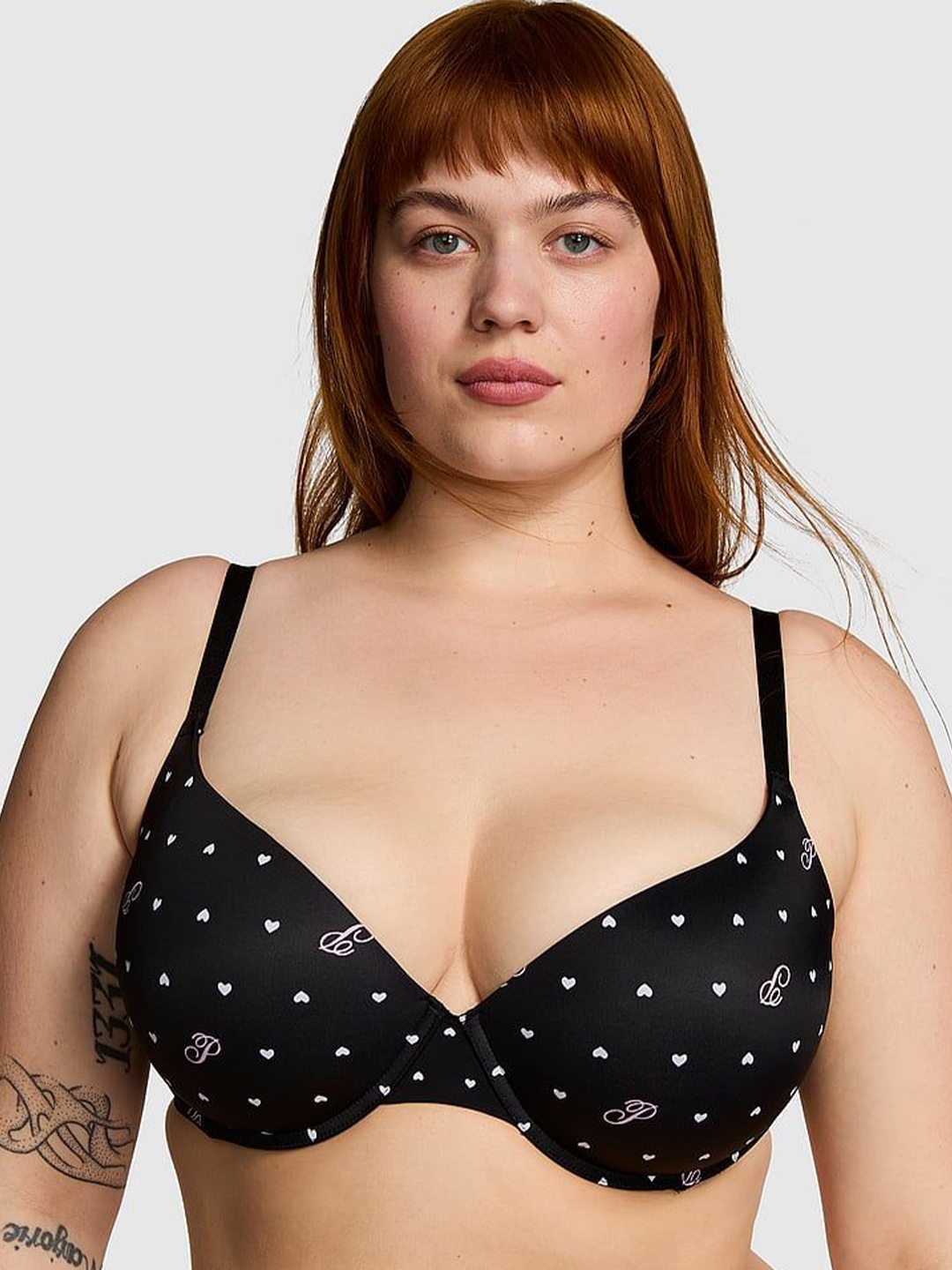 

Victoria's Secret Floral Bra Medium Coverage Underwired Heavily Padded, Black