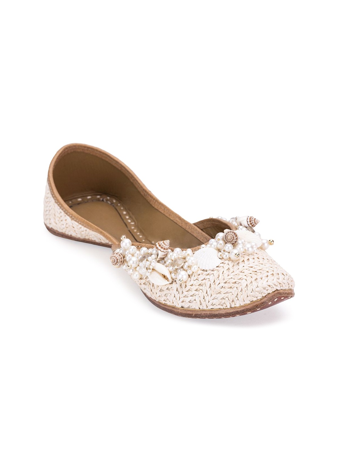 

5 ELEMENTS Women Mojaris Flats, White