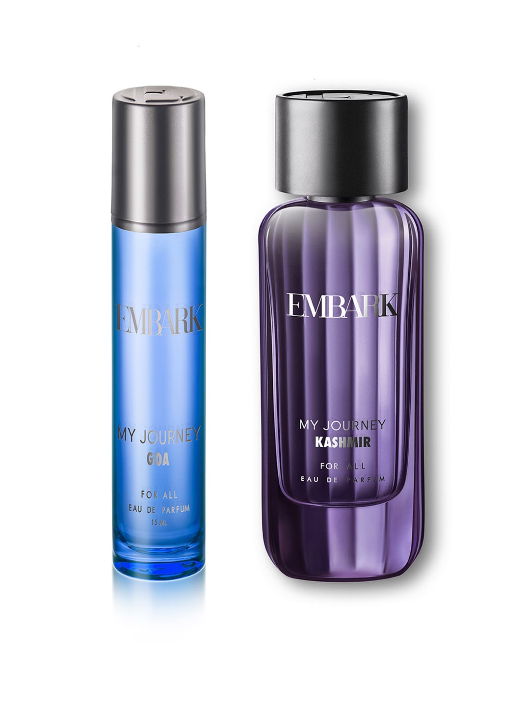 

EMBARK My Journey Goa Eau De Parfum 15ml & My Journey Kashmir Eau De Parfum 100ml, Purple