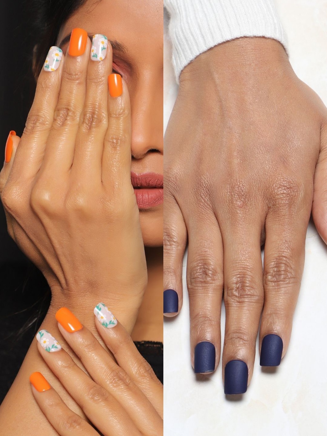 

LICK Set of 2 Artificial Reusable Acrylic Nail Extensions - 30 Pcs Each - LC-5, Blue