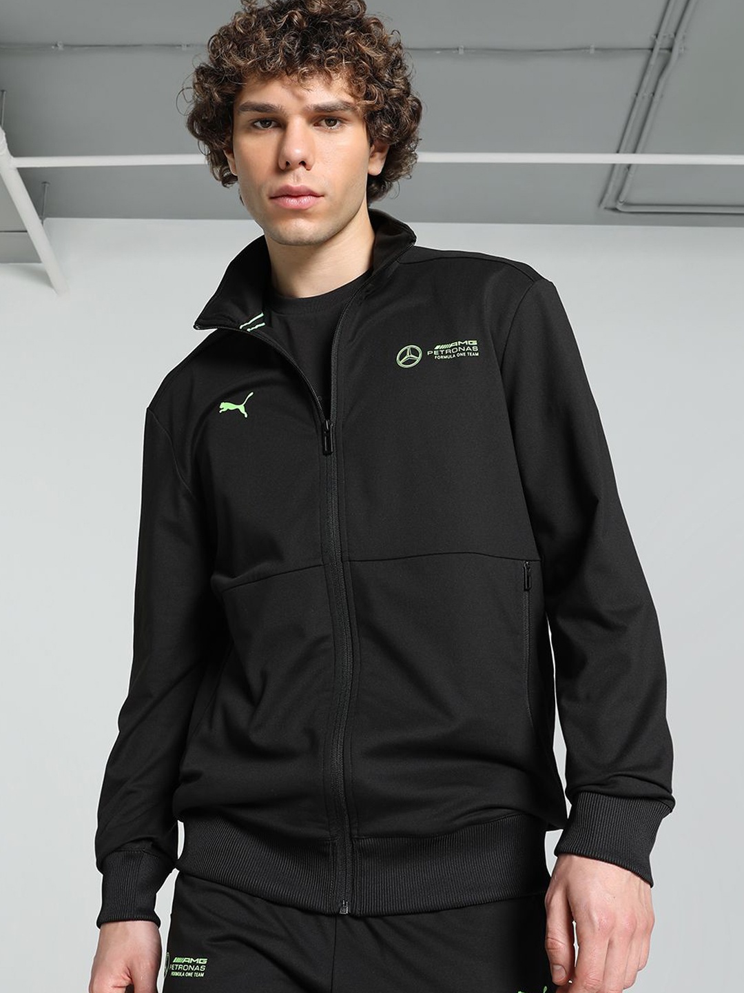 

PUMA Motorsport Men Sporty Jacket with Patchwork, Black