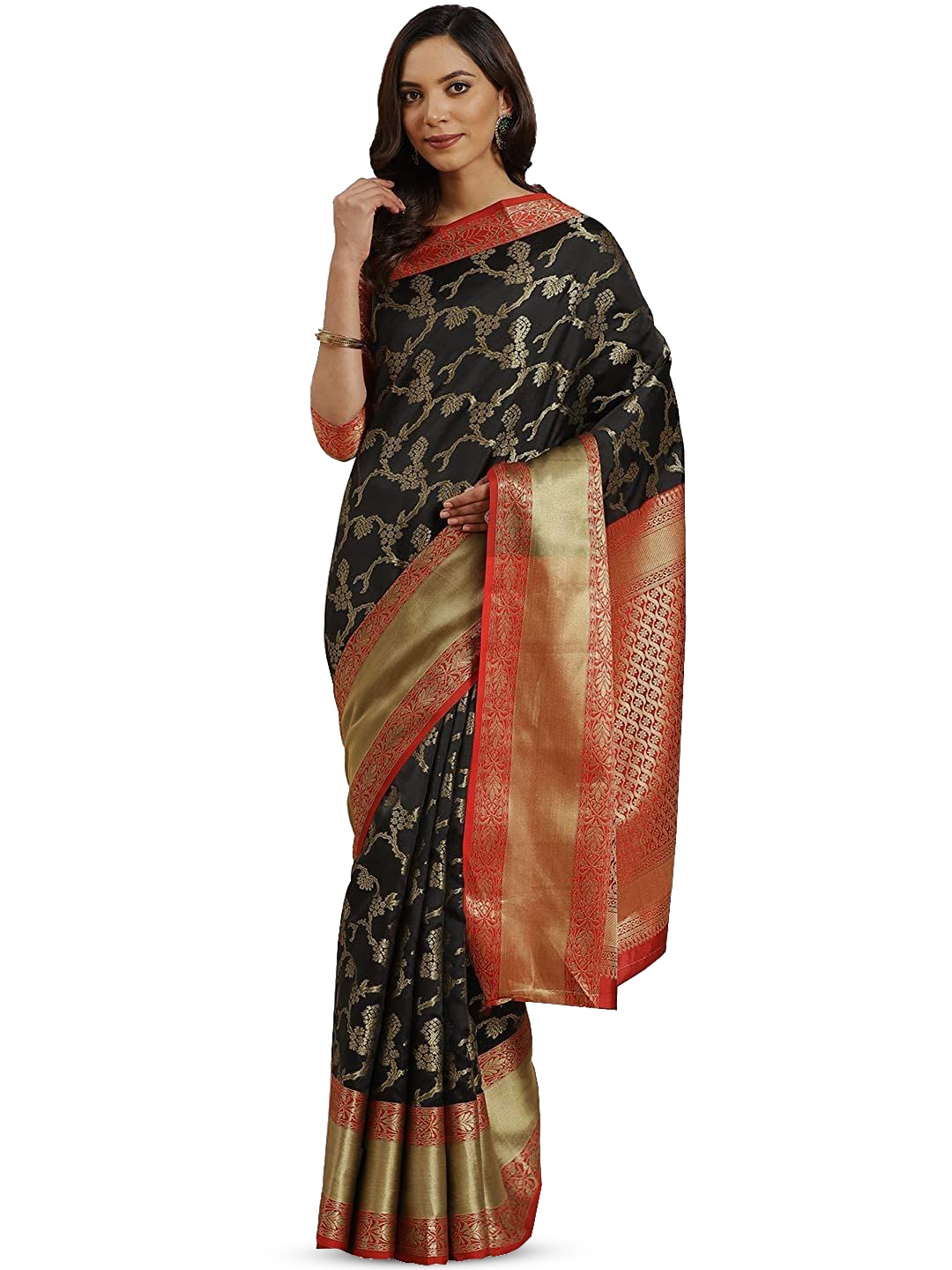 

KIMISHA Woven Design ZarBanarasi Saree, Black