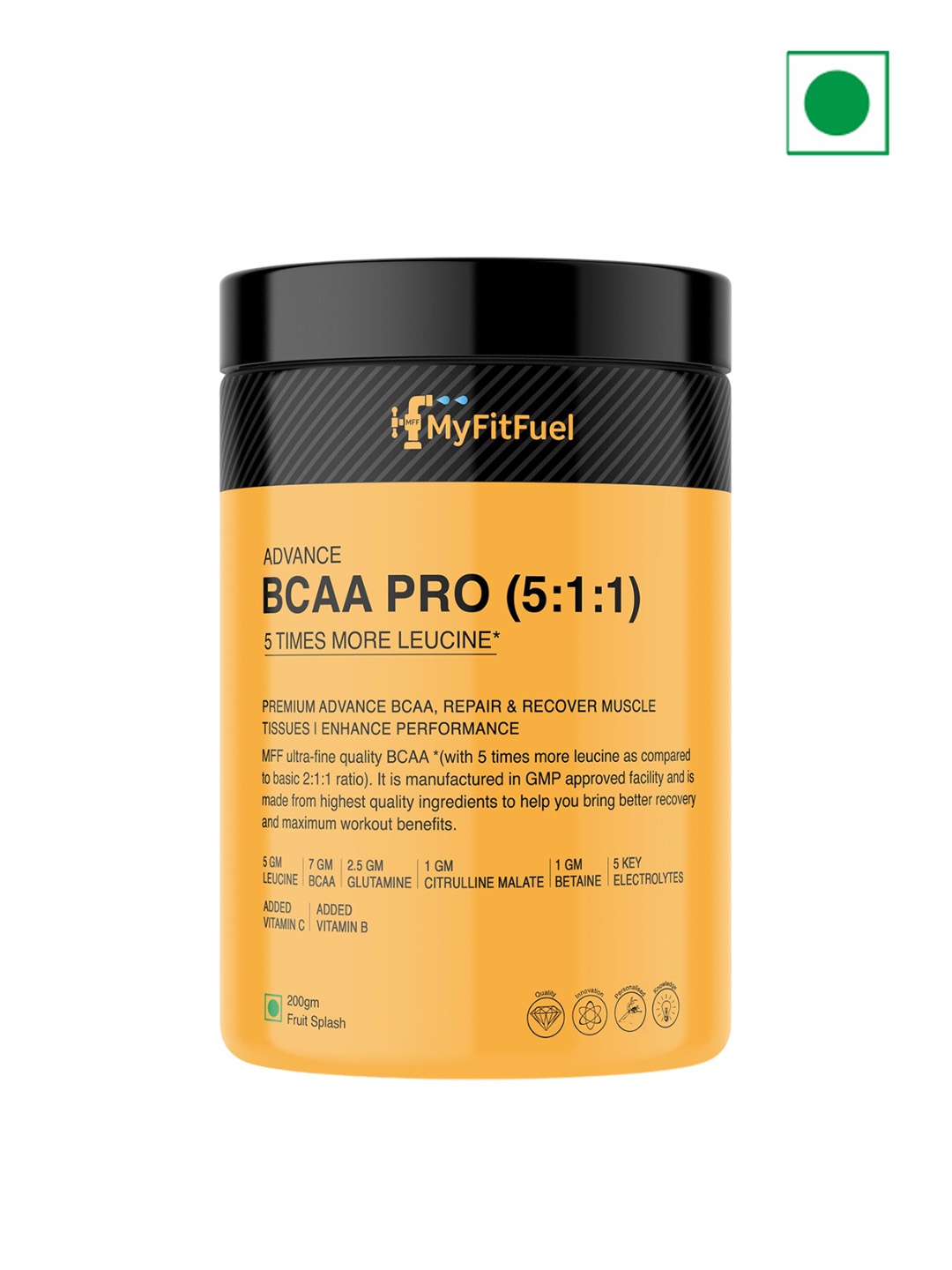 

MyFitFuel Advance BCAA Pro 5:1:1- Fruit Splash - 200gm, Cream