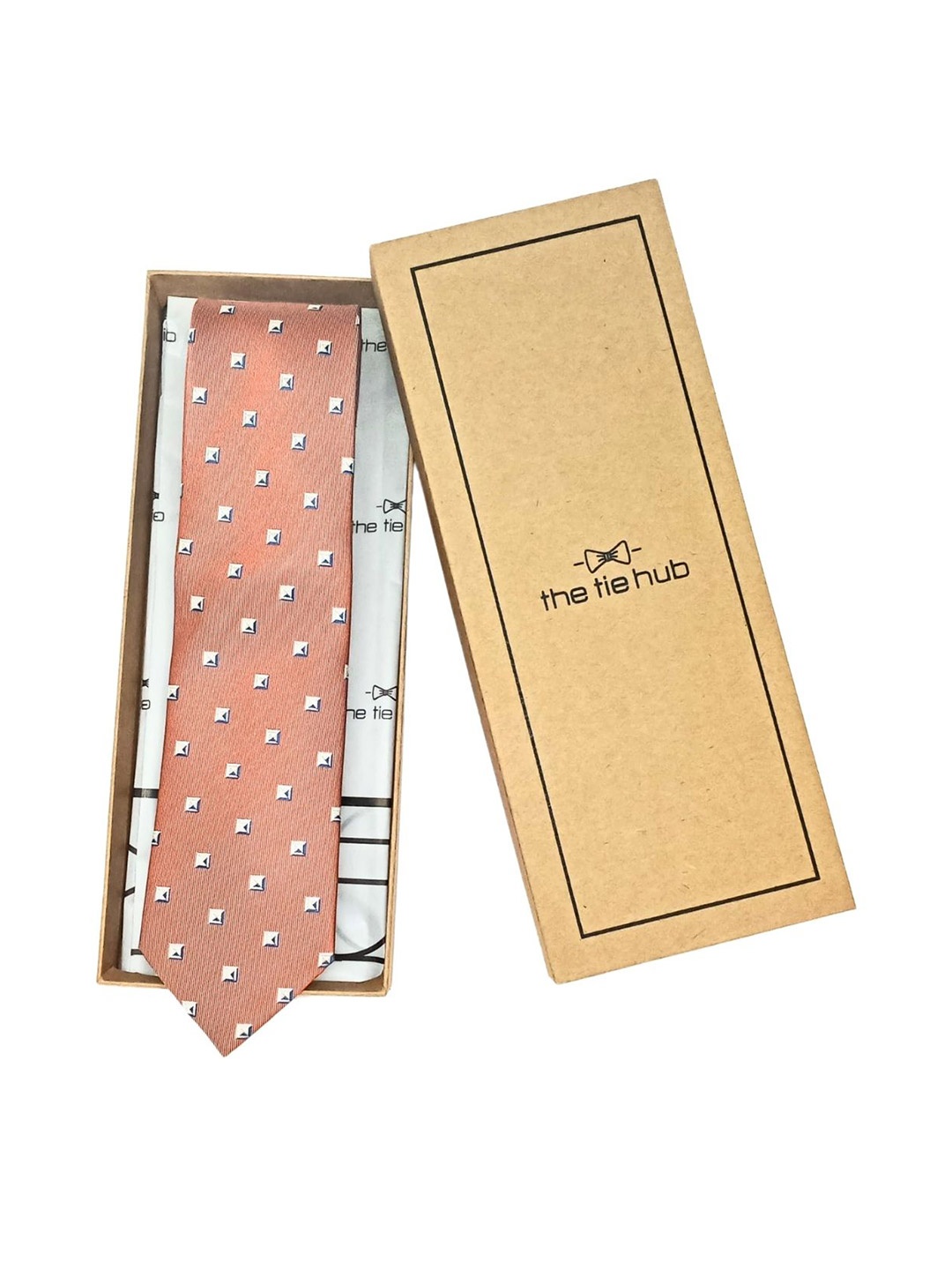 

The Tie Hub Men Printed Broad Tie, Pink