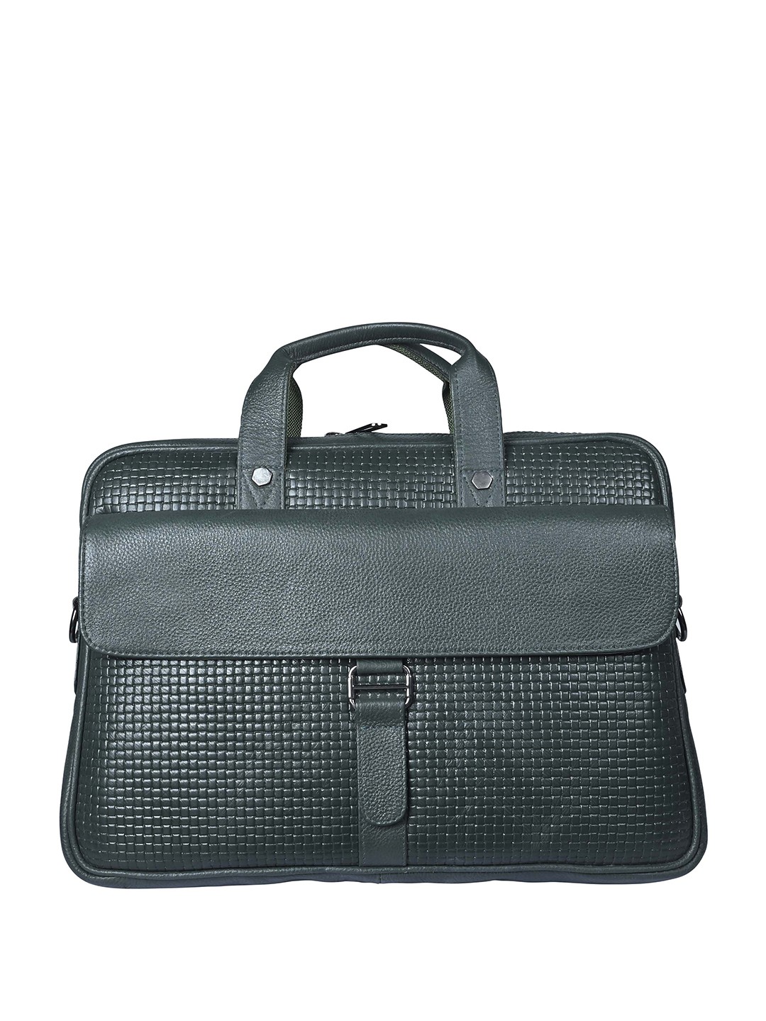

Calvadoss Women Up To 17 Inch Textured Leather Laptop Bag, Green