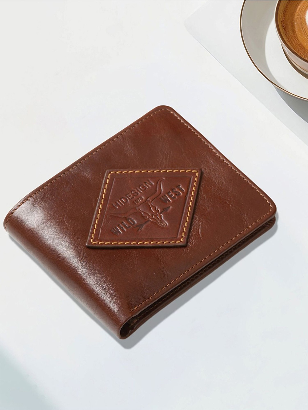 

Hidesign Men Leather Two Fold Wallet, Tan