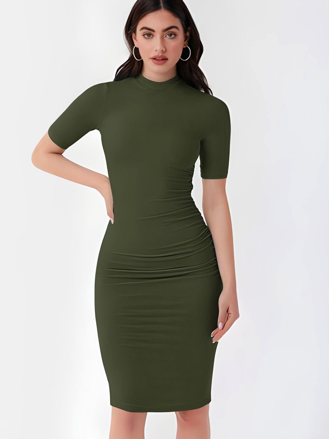 

Stylecast X Slyck Bodycon Midi Dress, Olive