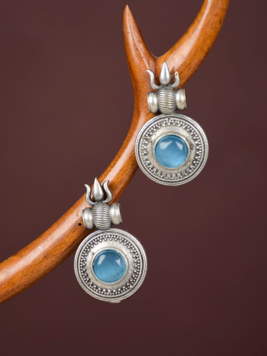 

Anvik Silver Plated Contemporary Oxidised Drop Earrings