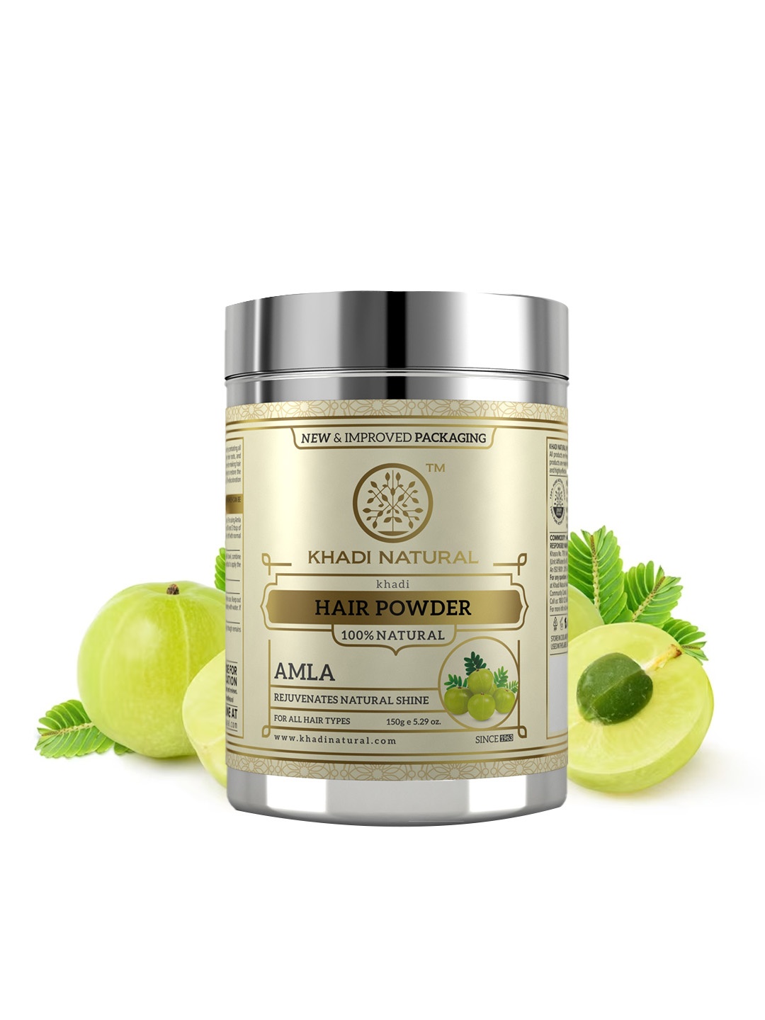 

Khadi Natural Organic Amla Hair Powder To Prevents Hair Loss - 150 g, Steel