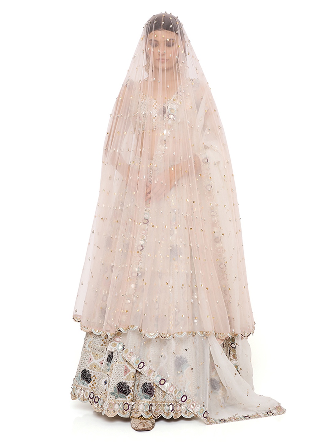 

Payal Singhal Embellished Sequinned Ready to Wear Lehenga & Blouse With Dupatta, Off white