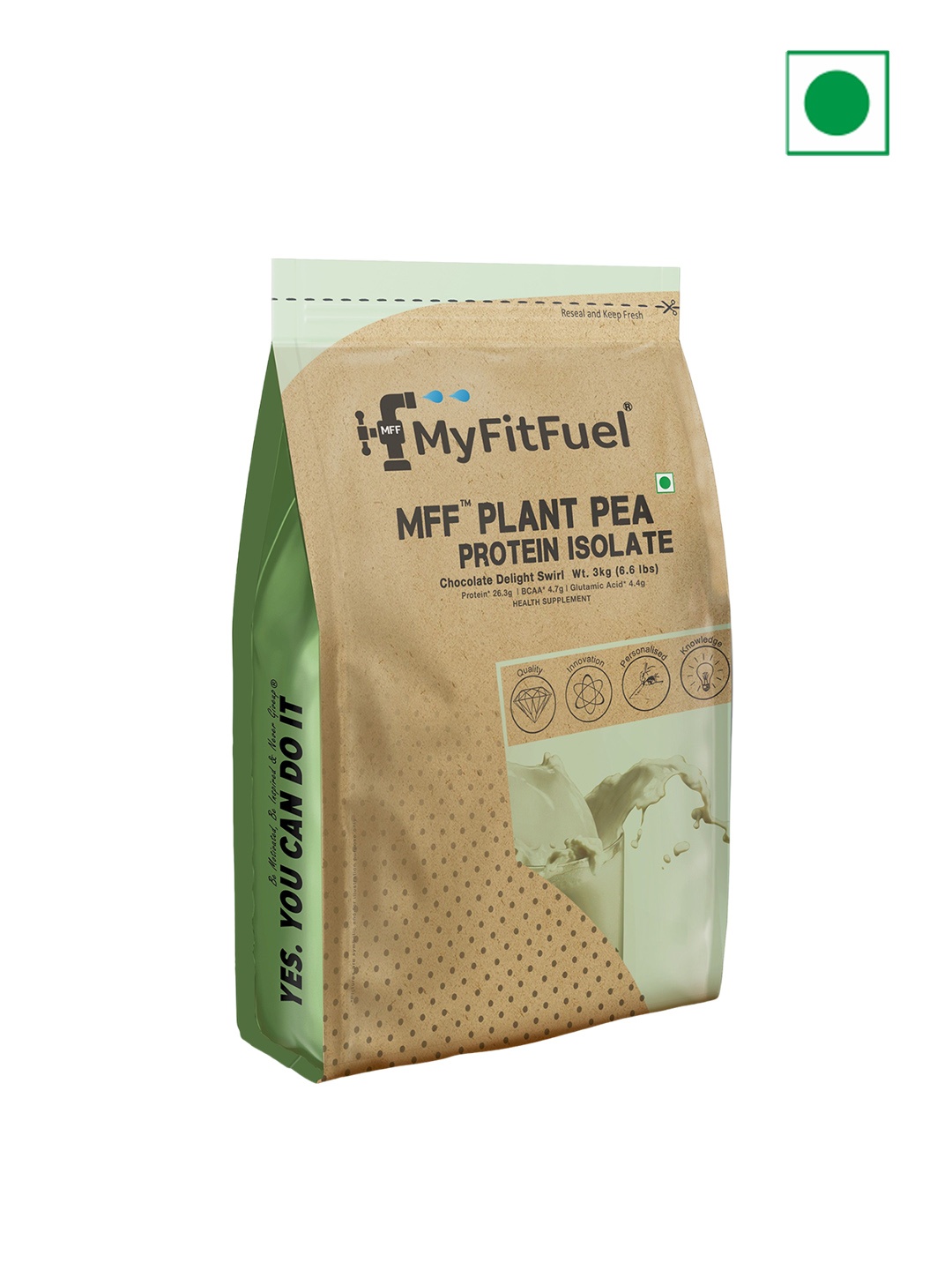 

MyFitFuel MFF Plant Pea Protein Isolate- Chocolate Delight Swirl- 3kg, Brown