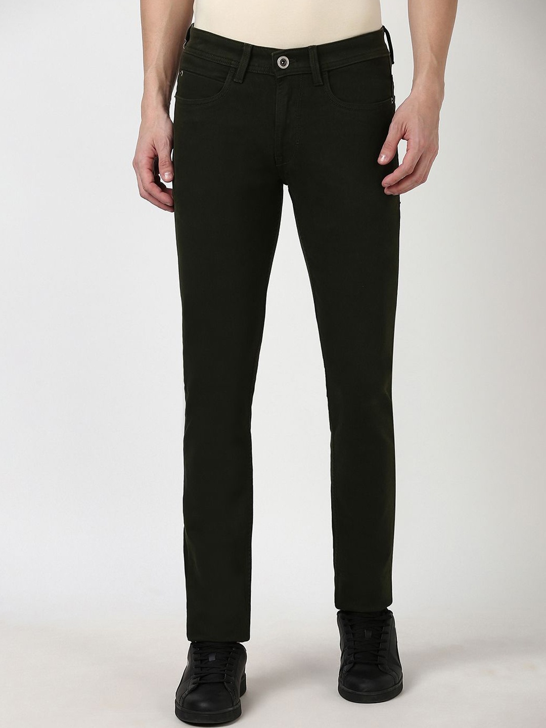 

Peter England Casuals Men Mid-Rise Slim Fit Jeans, Olive