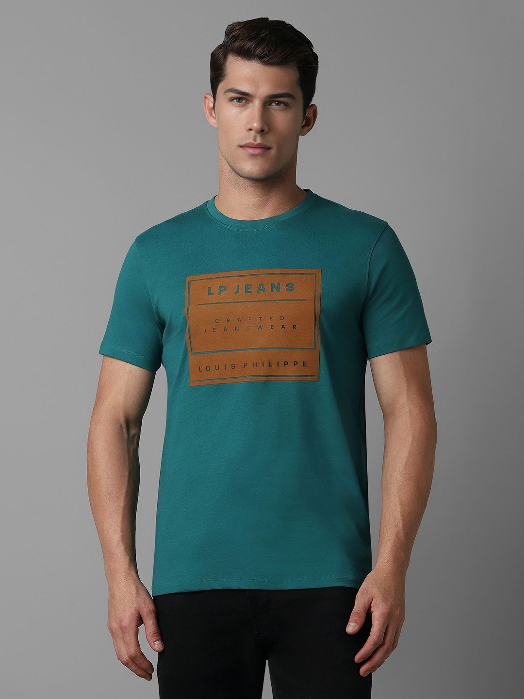 

Louis Philippe Jeans Men Typography Printed Slim Fit T-shirt, Green