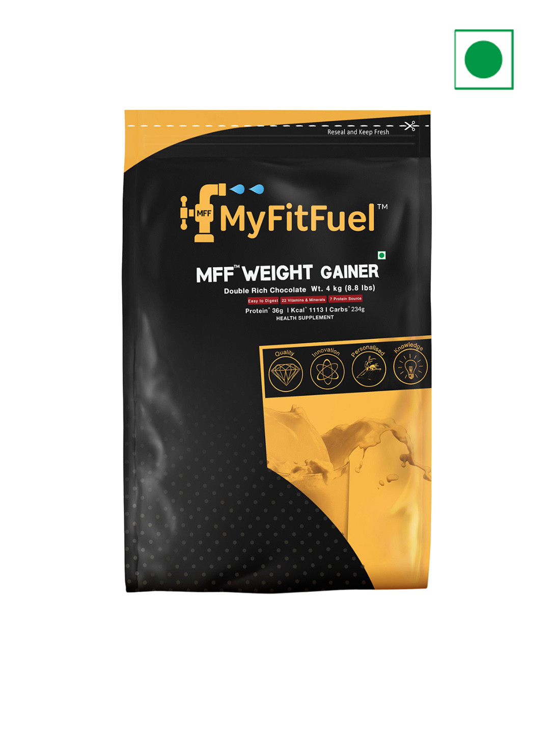 

MyFitFuel Weight Gainer Protein-Double Rich Chocolate-4kg, Brown