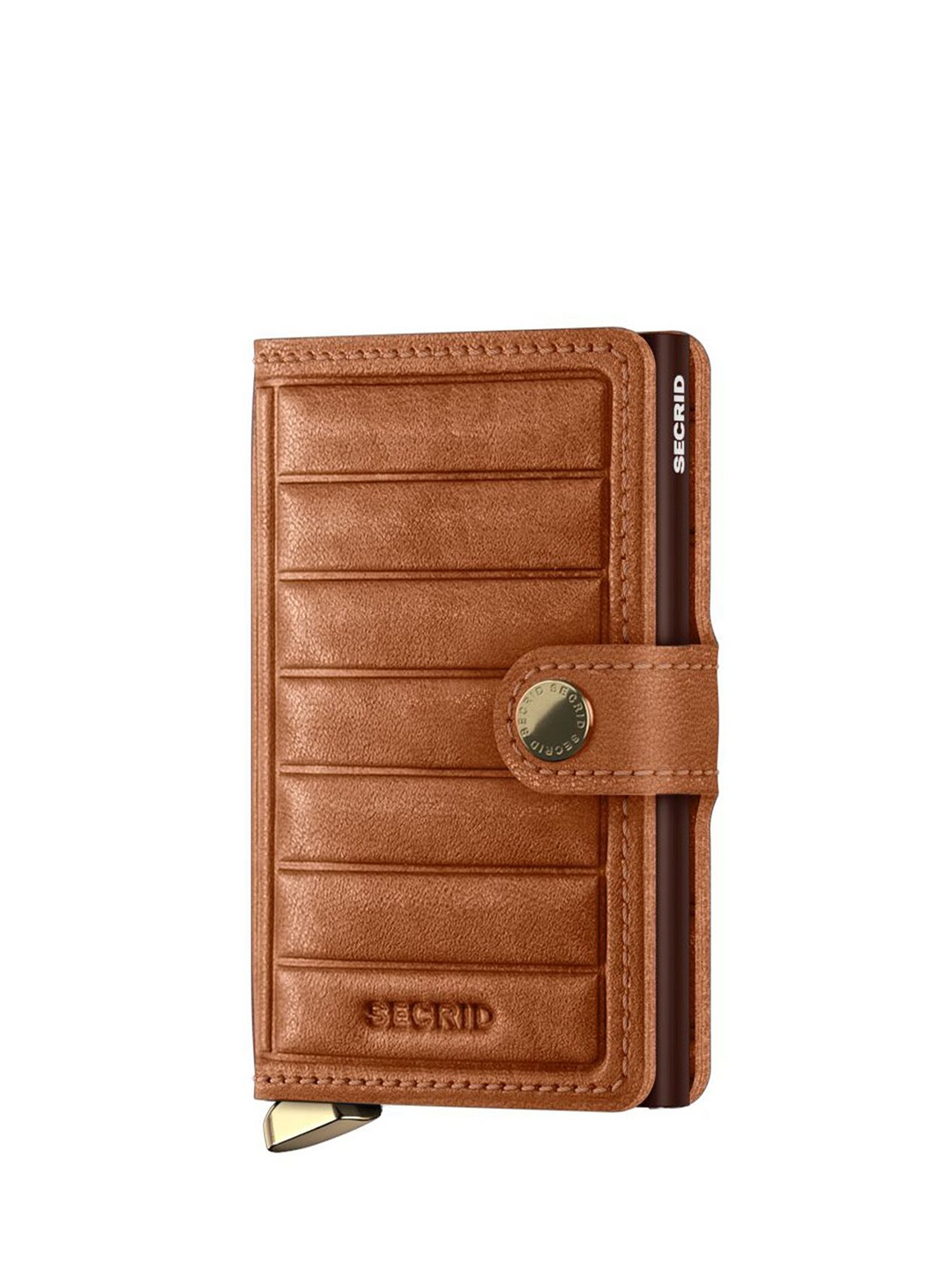 

SECRID Mei Cognac Embossed Lines Miniwallet, Brown