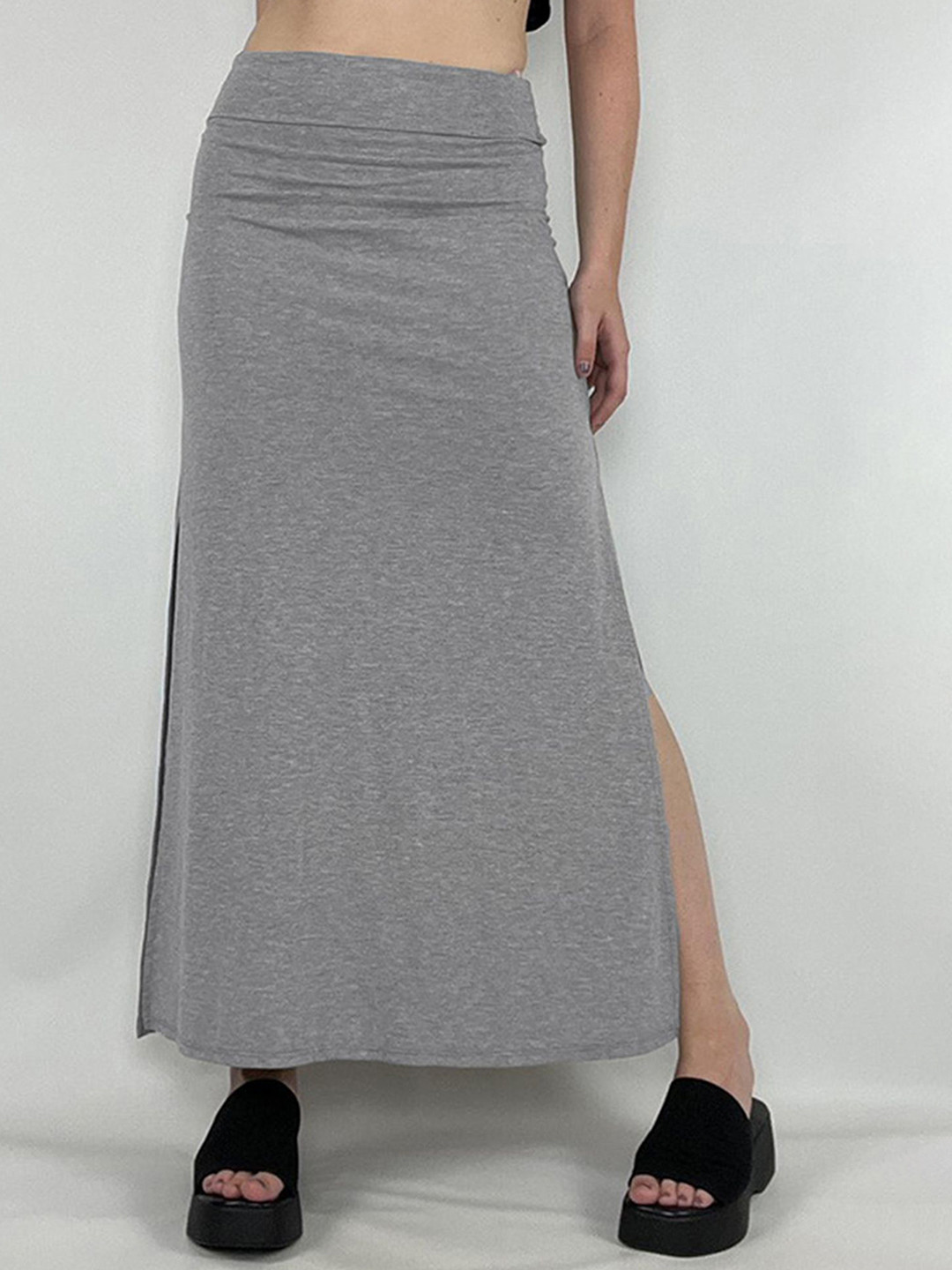 

LULU & SKY Straight Maxi Skirts, Grey