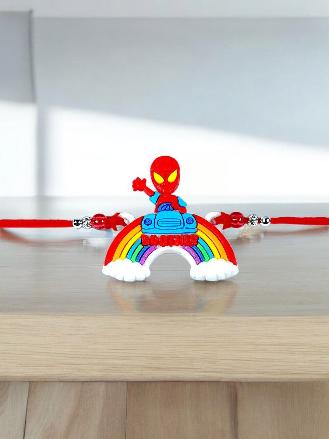 

ADIVA Spiderman Thread Rakhi With Roli Chawal, Red