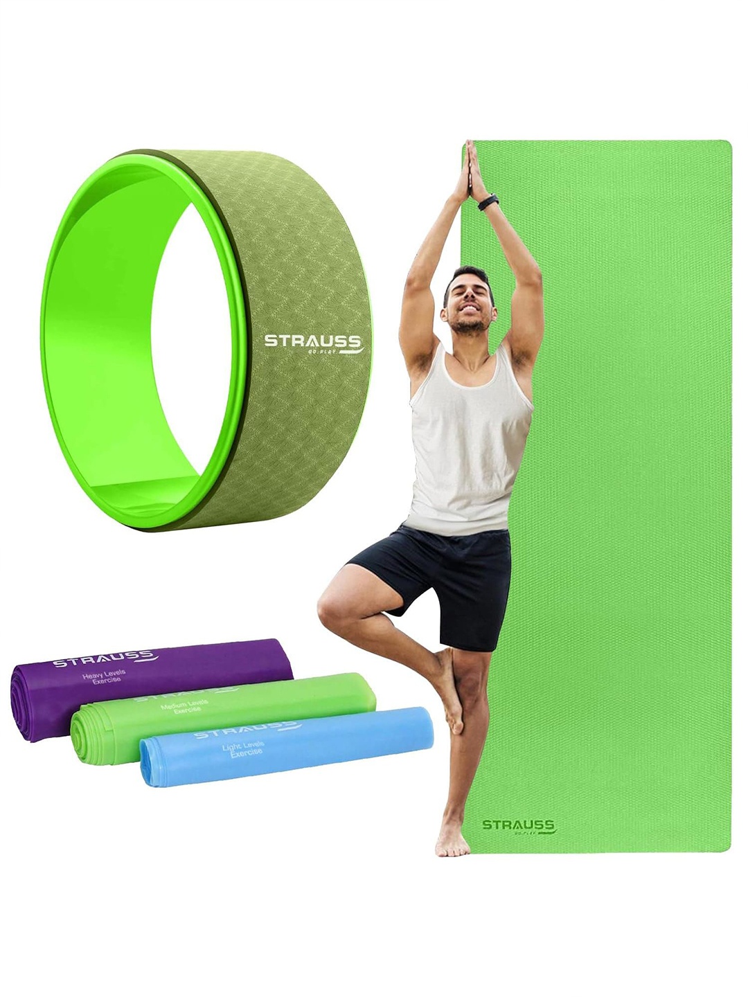 

STRAUSS Set Of 5 Yoga Kit, Green