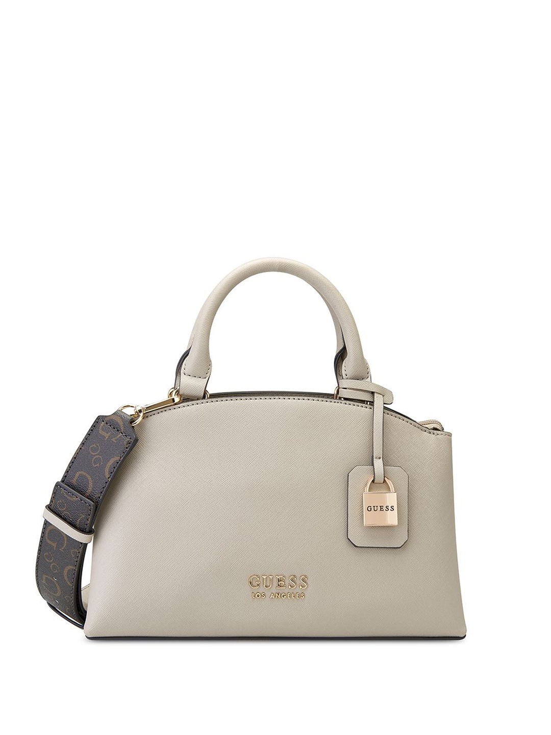 

GUESS Swagger Satchel with Quilted, Taupe