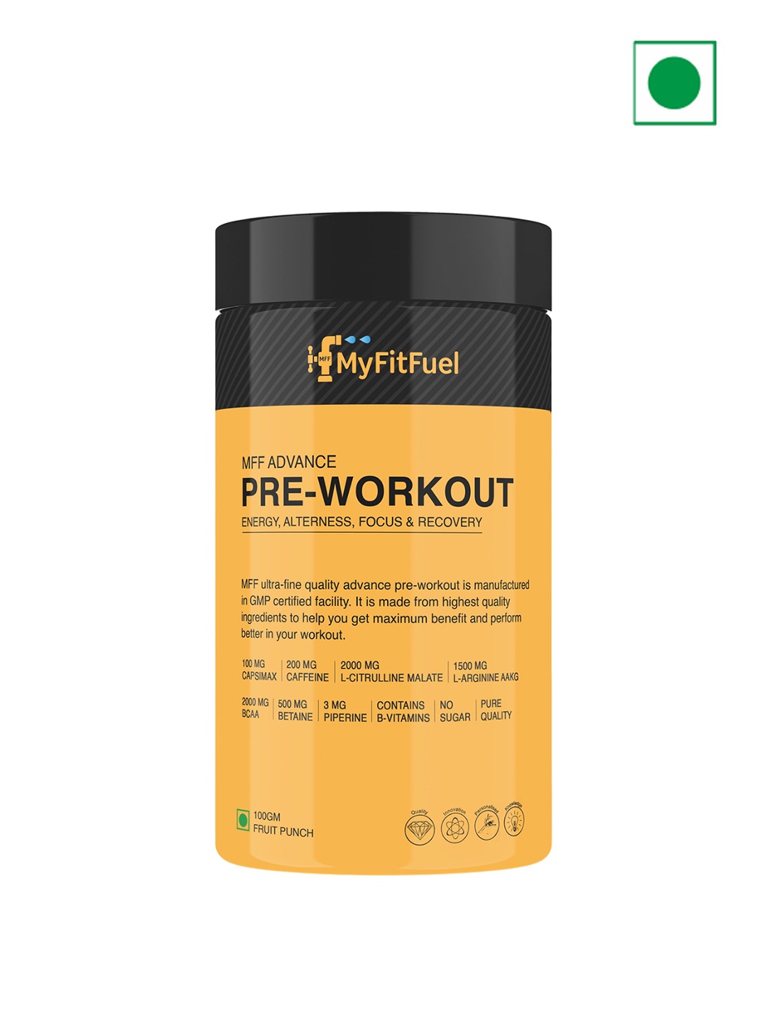 

MyFitFuel MFF Advance Pre Workout - 100g - Fruit Punch, Cream