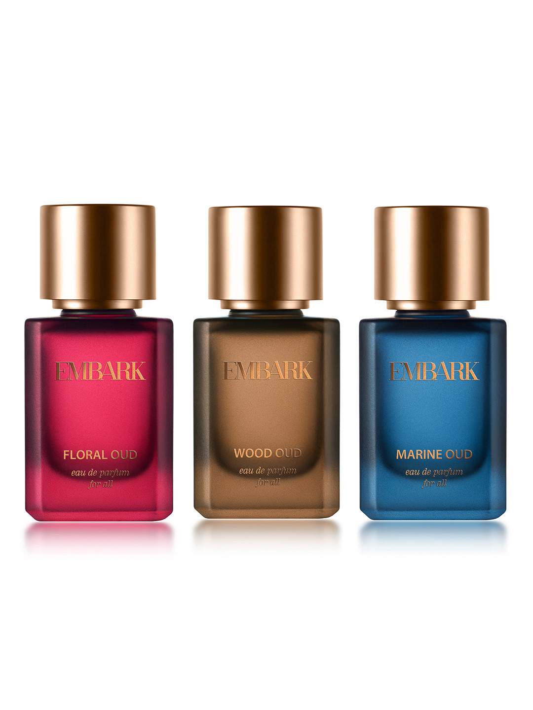 

EMBARK Set Of 3 Long-Lasting Eau De Parfum - Wood Oud + Oud Marine + Floral Oud- 50ml Each, Brown