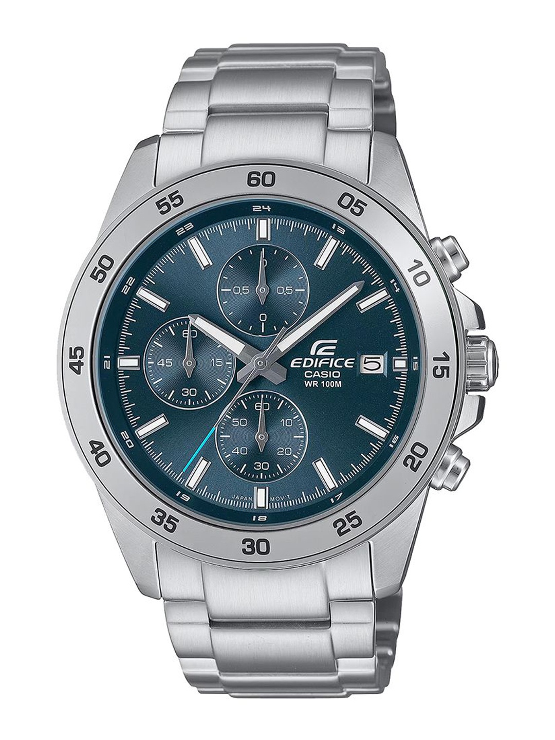 

CASIO Men Dial & Stainless Steel Cuff Straps Analogue Chronograph Watch ED613, Silver