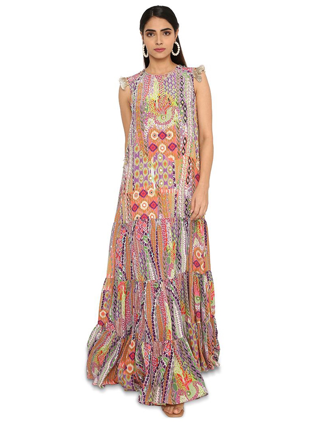 

Payal Singhal Floral Print Crepe A-Line Maxi Dress, Multi