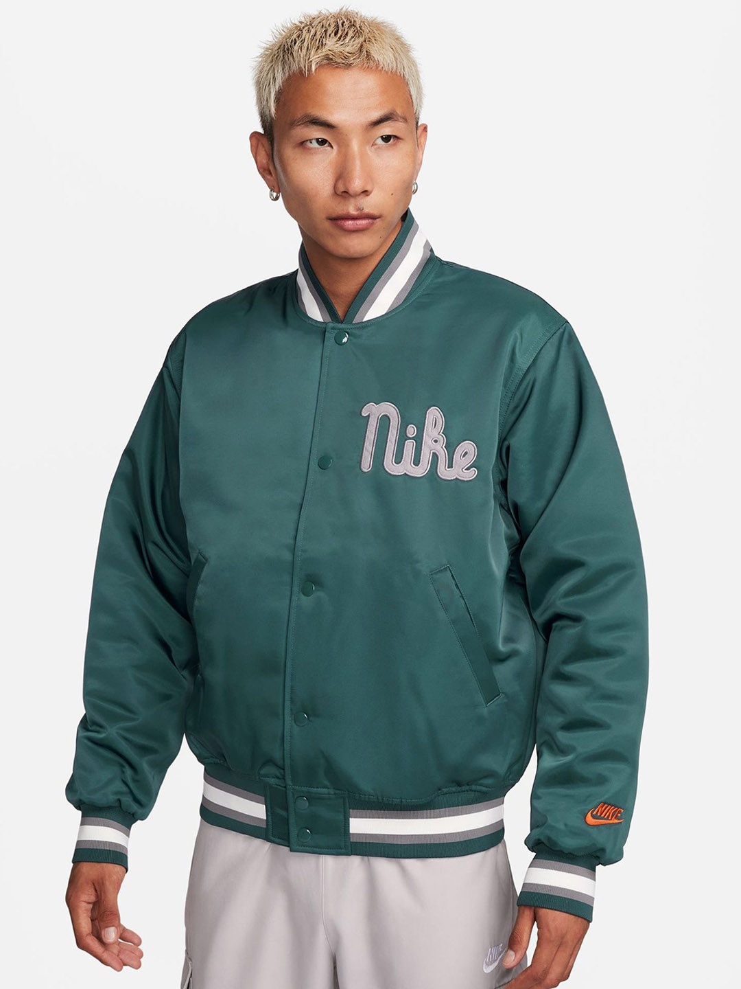 

Nike Men Dugout Loose Satin Jacket, Green