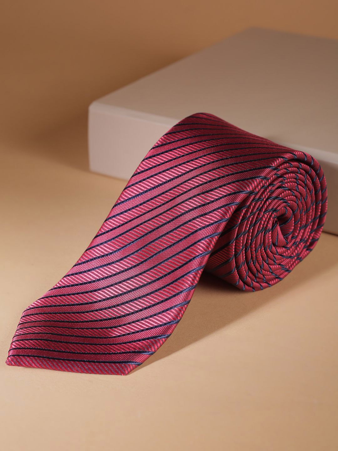 

Allen Solly Men Striped Broad Tie, Maroon