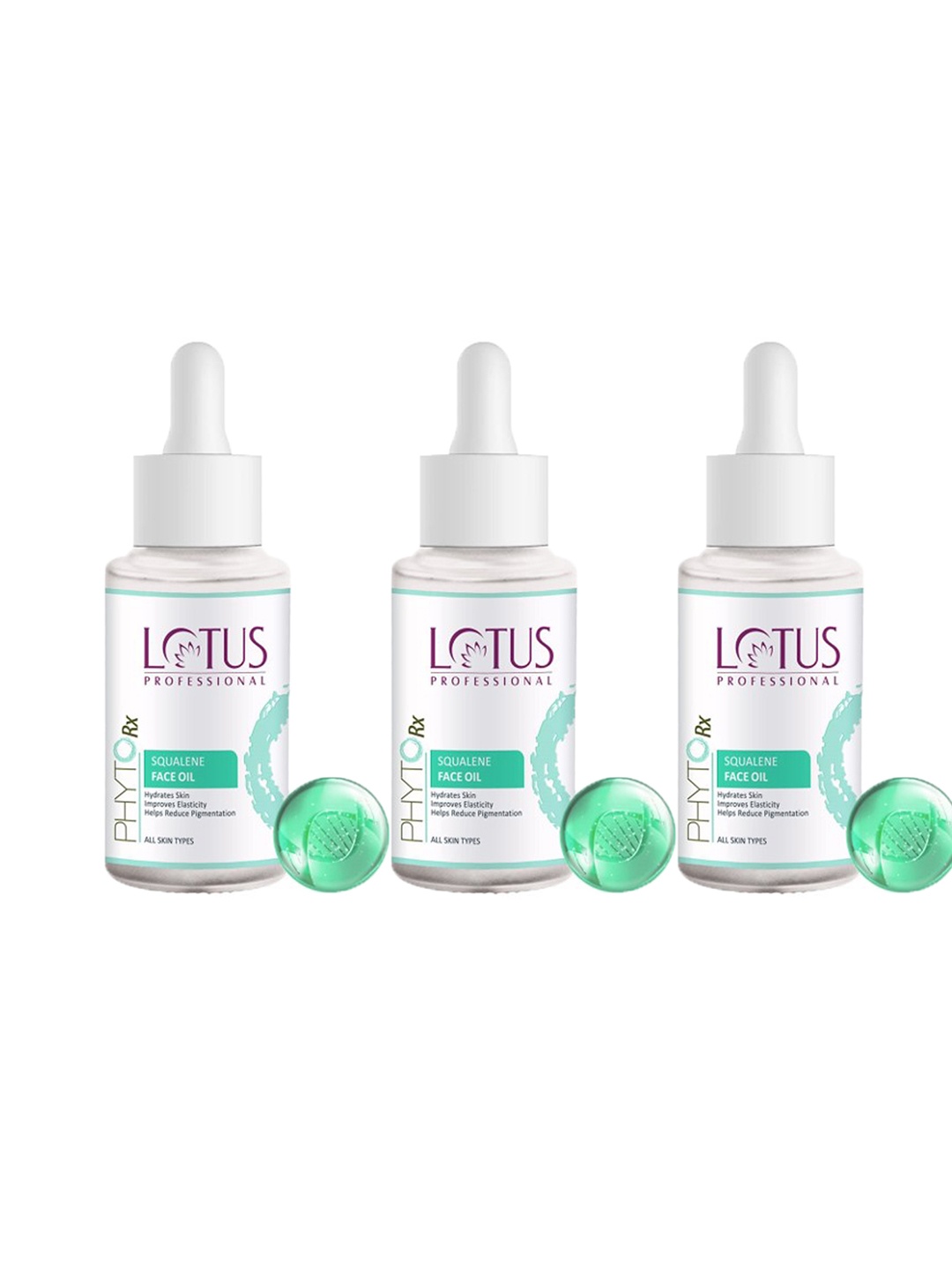 

Lotus Professional 3Pcs PhytoRx Squalene Face Oil - Hydrates Skin - 28ml each, Green