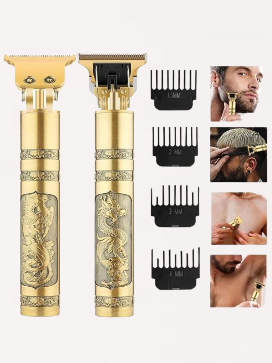 

INTIMIFY USB Chargeable Cordless Beard Trimmer For Beard, Nose & Body, Gold