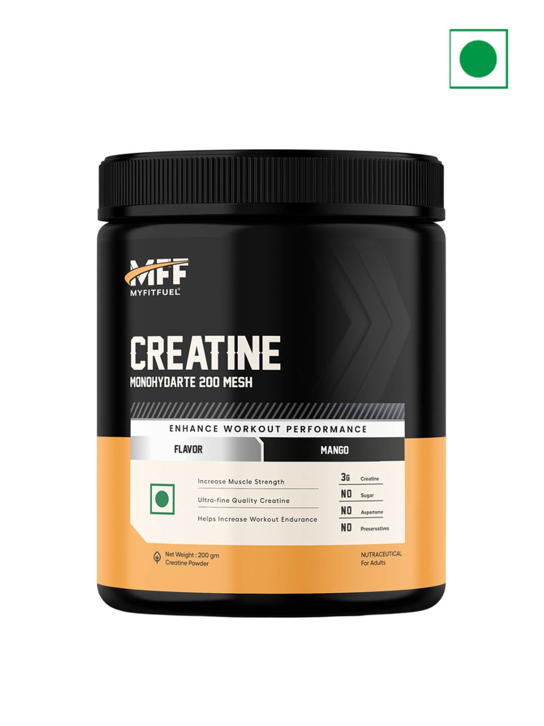 

MyFitFuel Creatine Monohydarte 200 Mesh- Protein-Mango Flavour-200gm, Cream