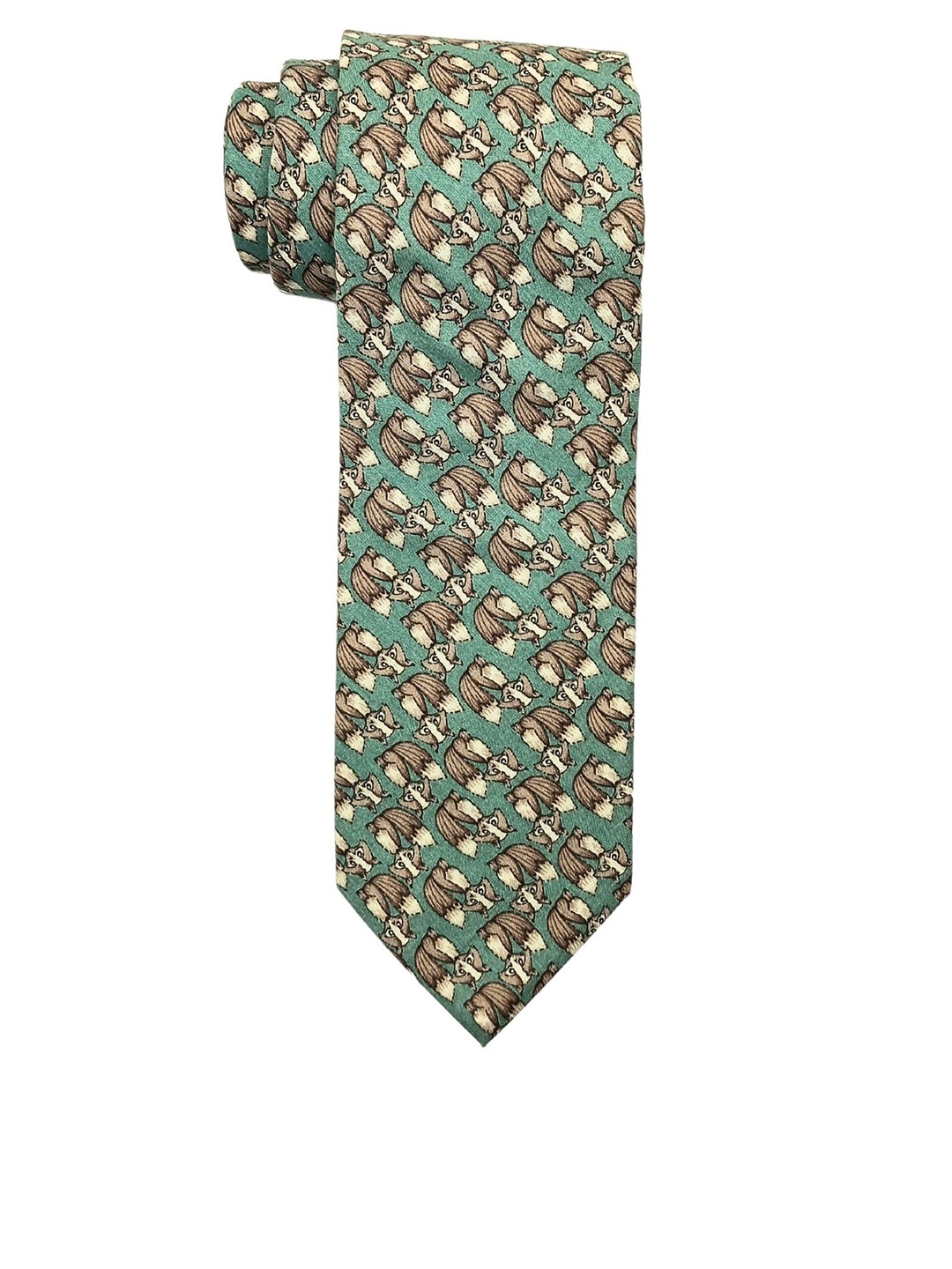 

The Tie Hub Men Printed Broad Tie, Green
