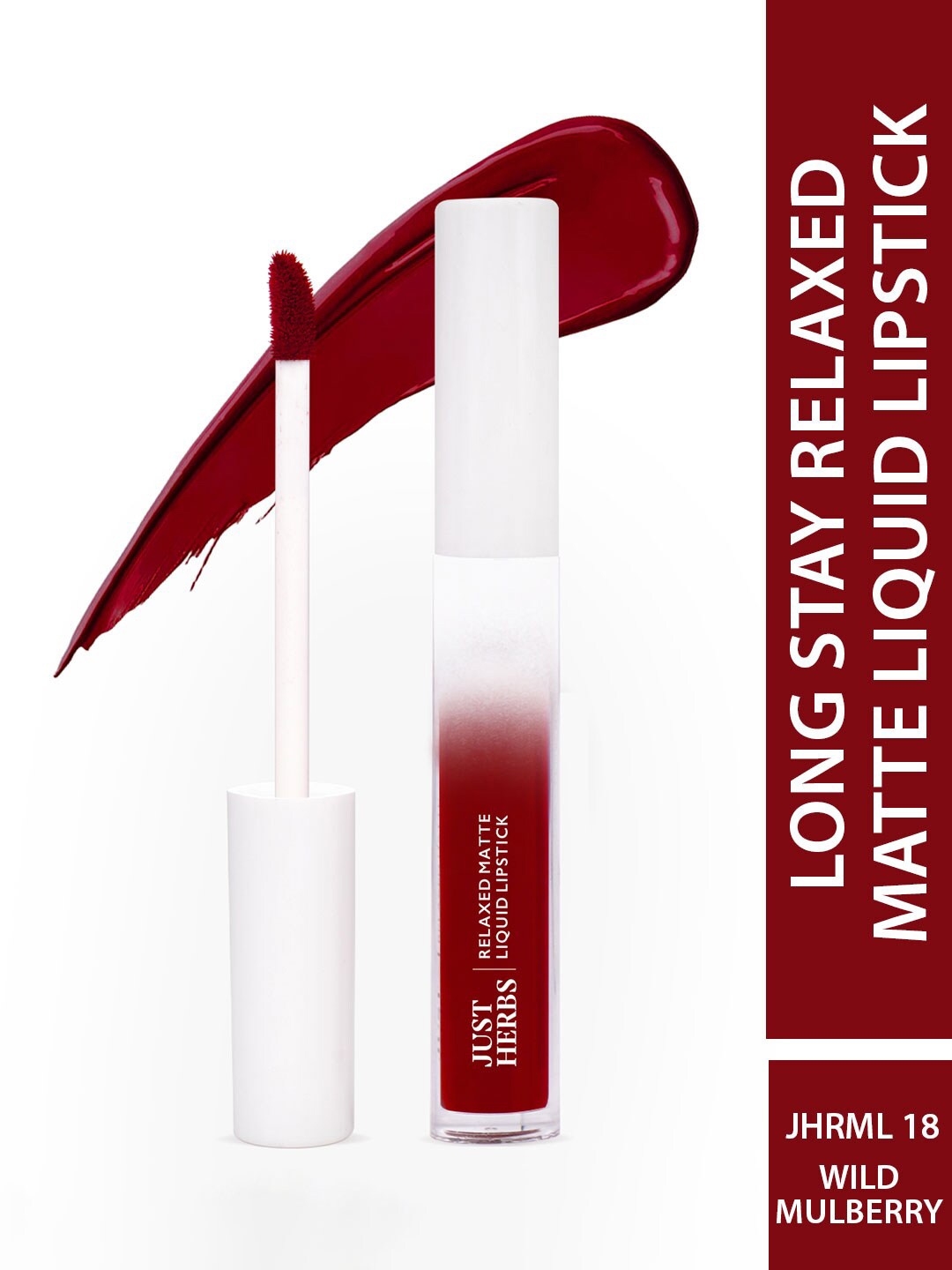 

Just Herbs Long Stay Relaxed Matte Liquid Lipstick - 4 ml - Wild Mulberry 18, Red