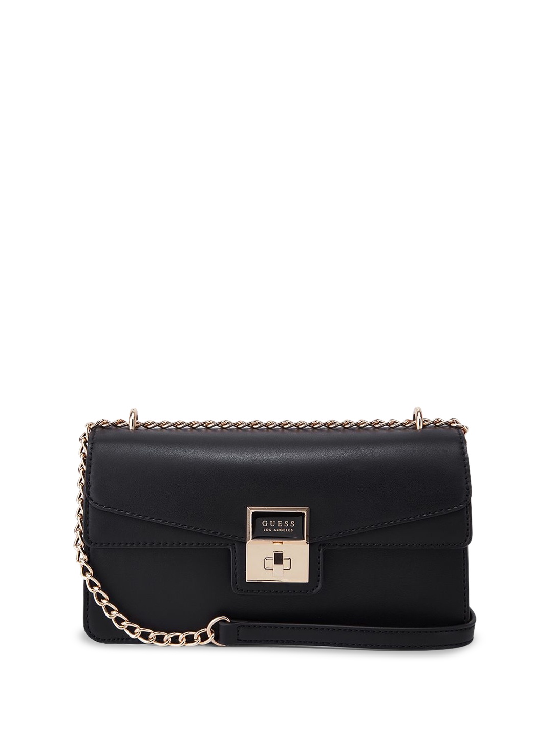 

GUESS Printed PU Structured Shoulder Bag, Black