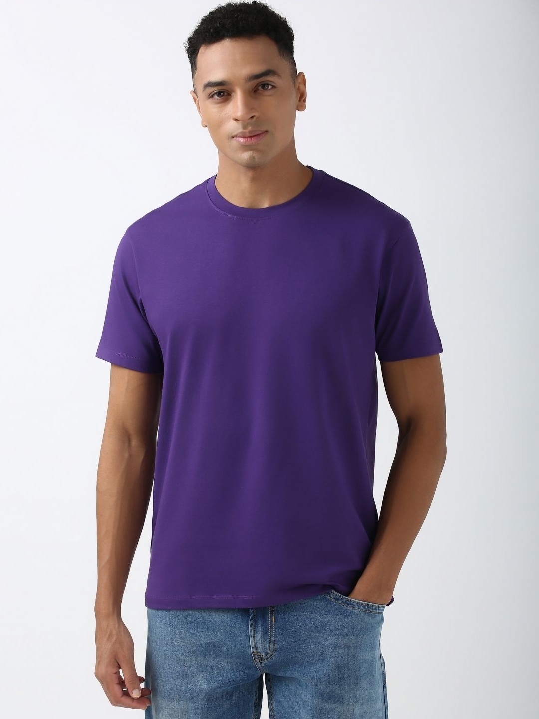 

Peter England Casuals Men T-shirt, Purple