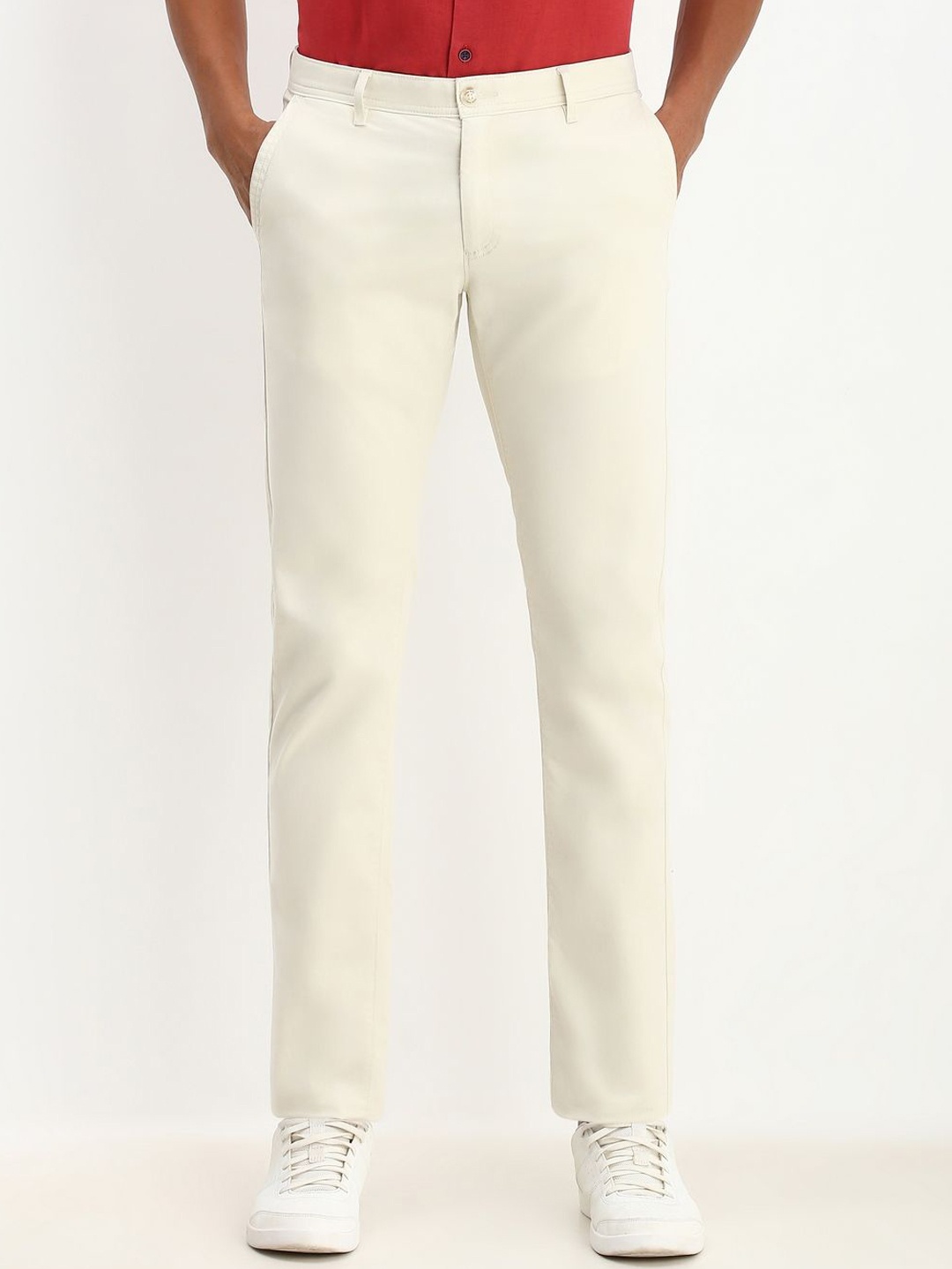

Allen Solly Men Slim Fit Trousers, Cream
