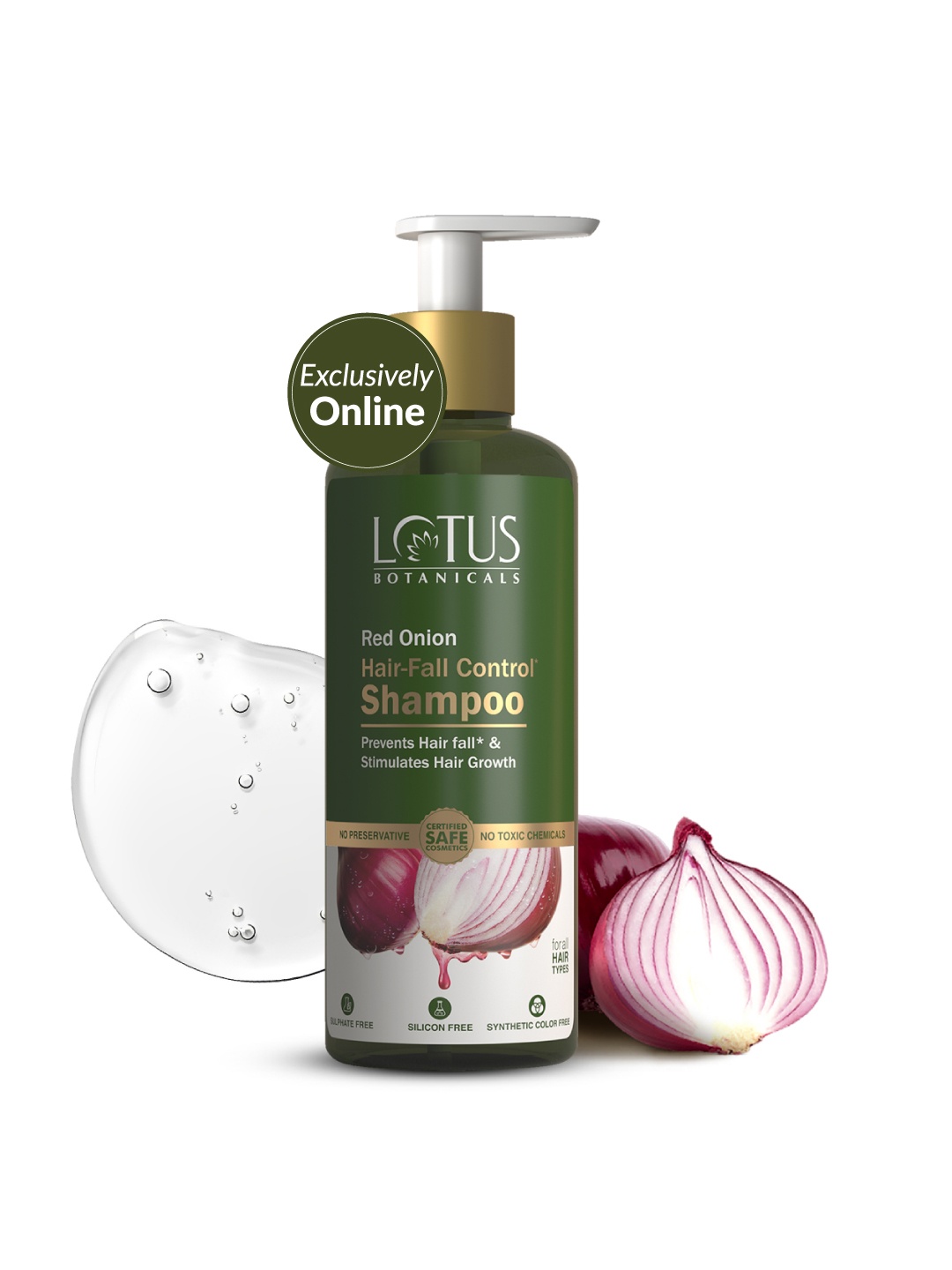 

Lotus Botanicals Unisex Red Onion Hair Fall Control Shampoo 300 ml, White