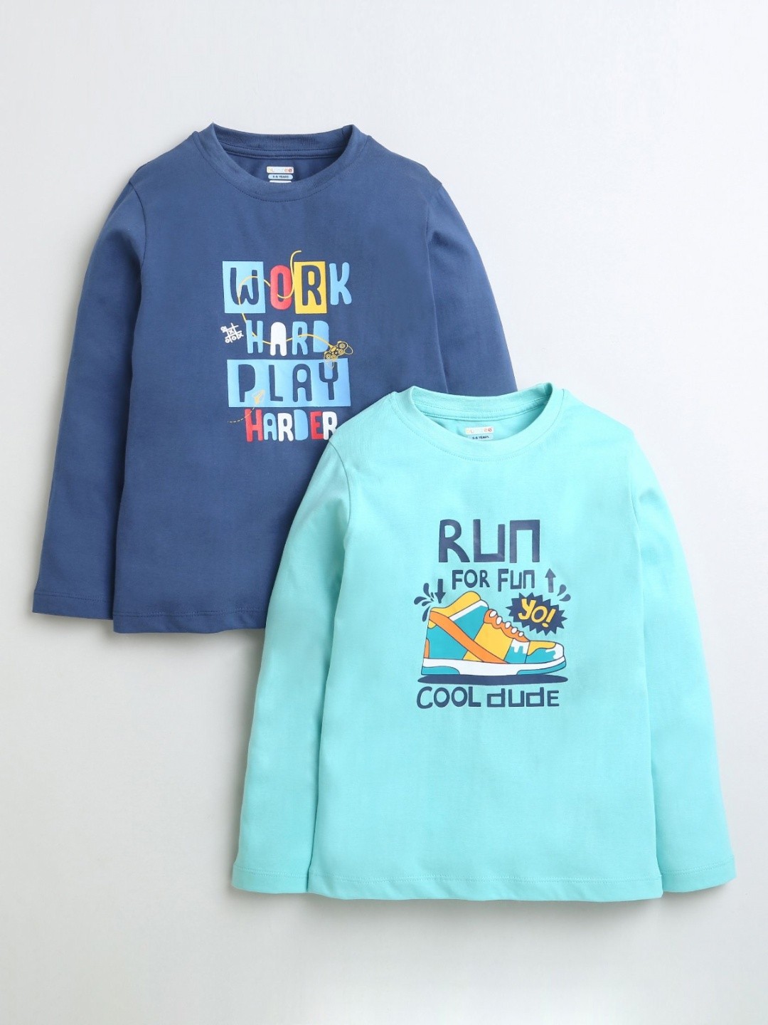 

BUMZEE Boys 2 Printed T-shirt, Blue