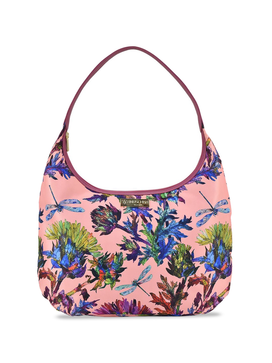 

Anuschka Floral Printed Structured Hobo Bag, Pink