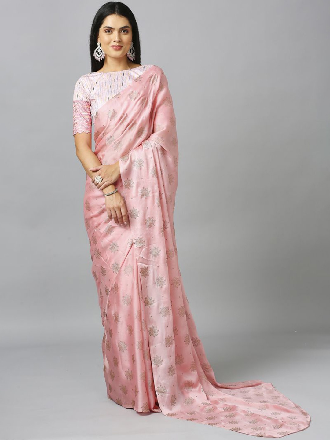 

ASISA Woven Design Pure Chiffon Saree, Pink