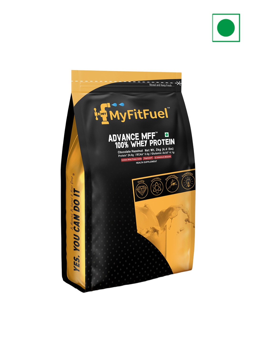 

MyFitFuel Advance 100% Whey Protein-Chocolate Hazelnut- 2kg, Brown