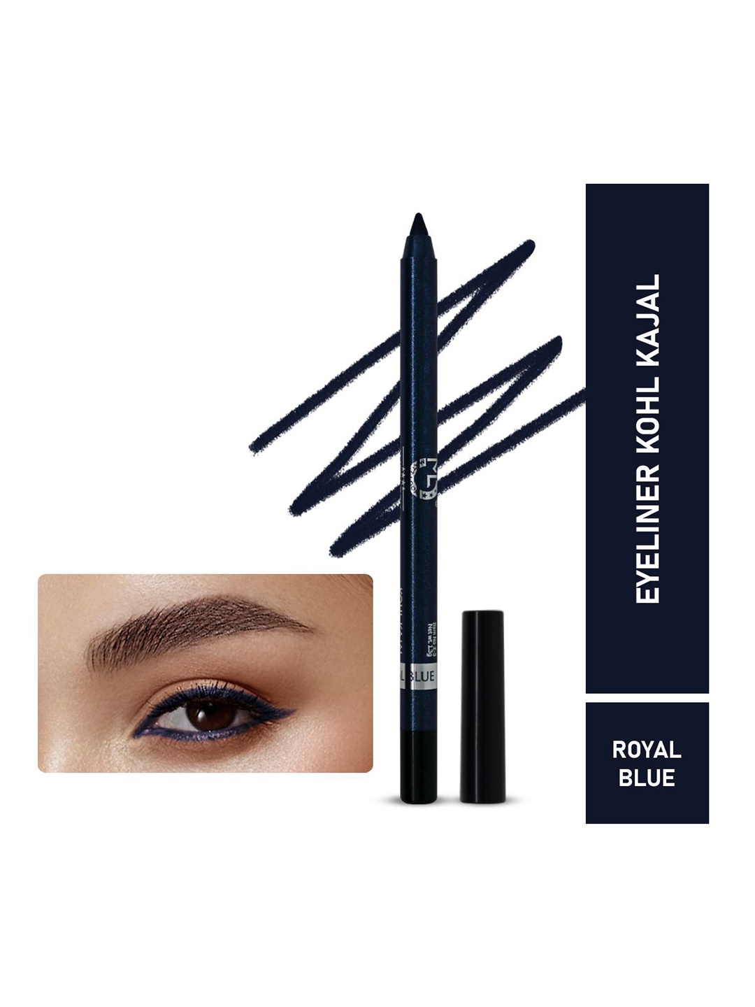 

MATTLOOK Single Stroke Super Glide Eyeliner Kohl Kajal - Royal Blue, Navy blue