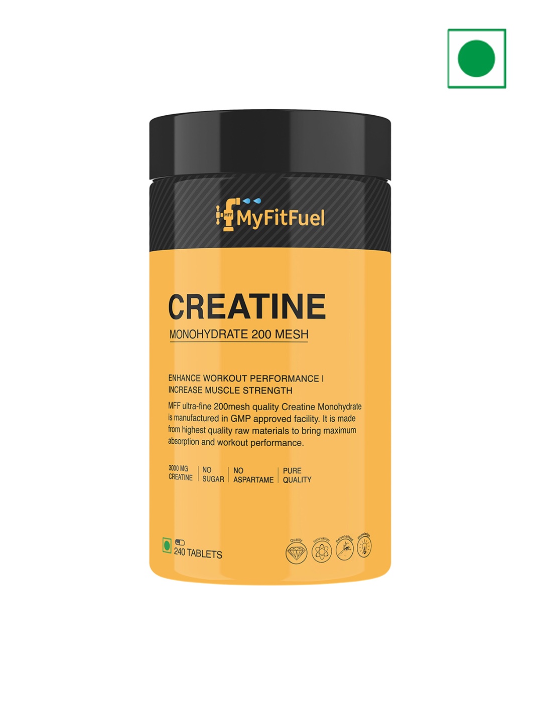 

MyFitFuel Creatine Monohydrate 200 Mesh Tablets - 240 Tablets, Cream