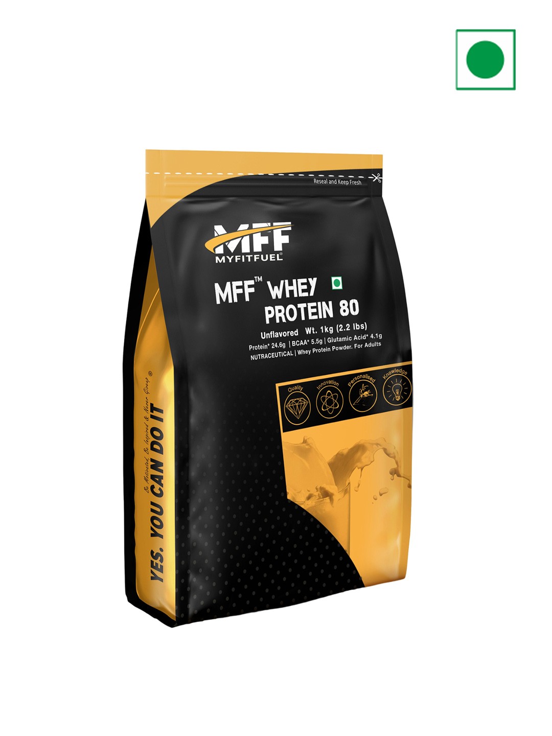 

MyFitFuel Whey Protein 80 - Unflavoured - 1 Kg, Cream