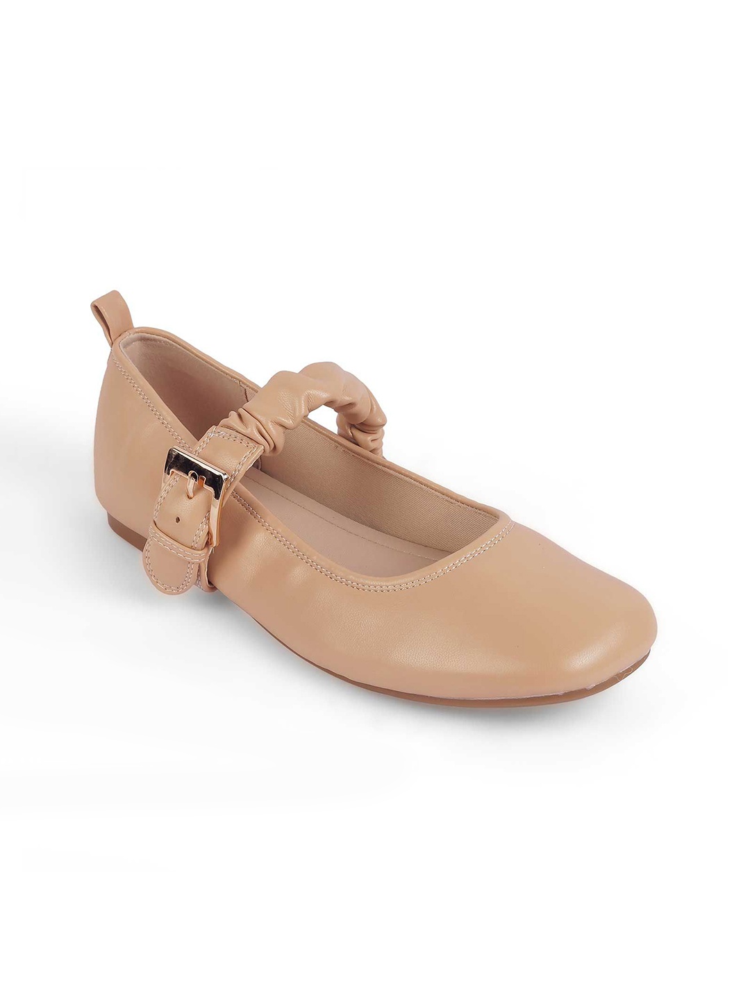 

Tresmode Women Ballerinas with Buckles Flats, Beige