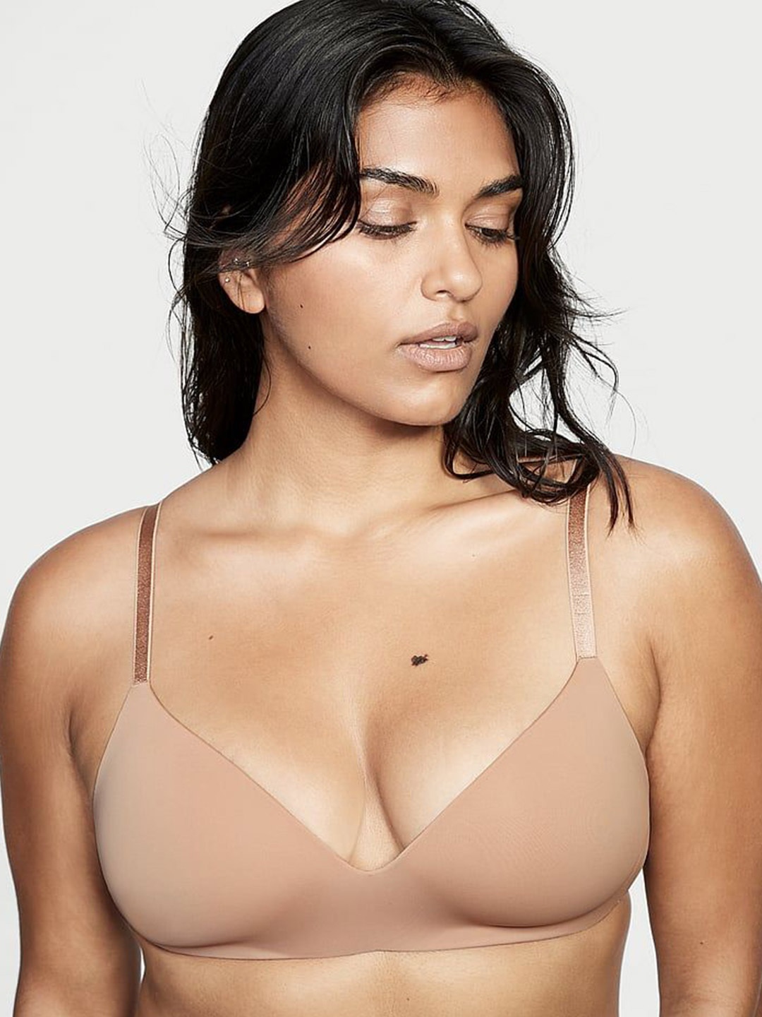 

Victoria's Secret Solid Medium Coverage Lightly Padded T-shirt Bra, Beige